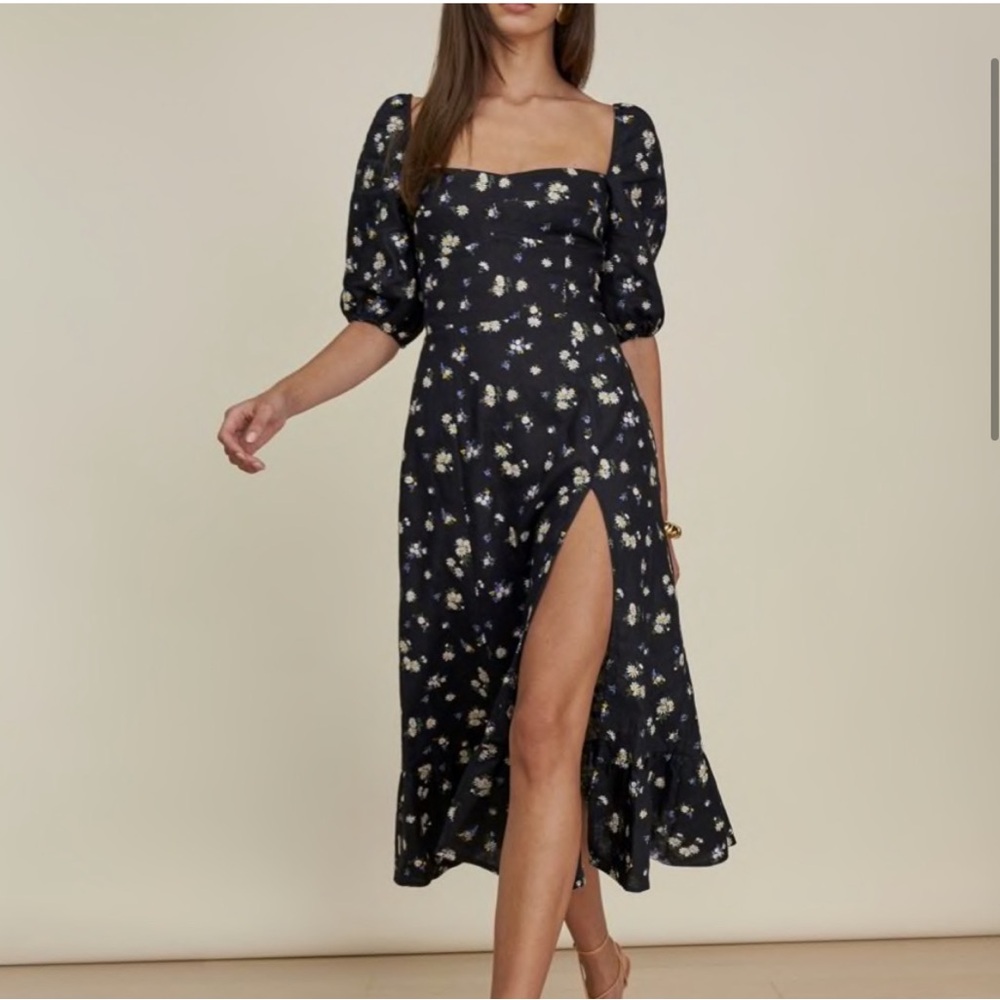 Reformation Blue Floral dress size 4